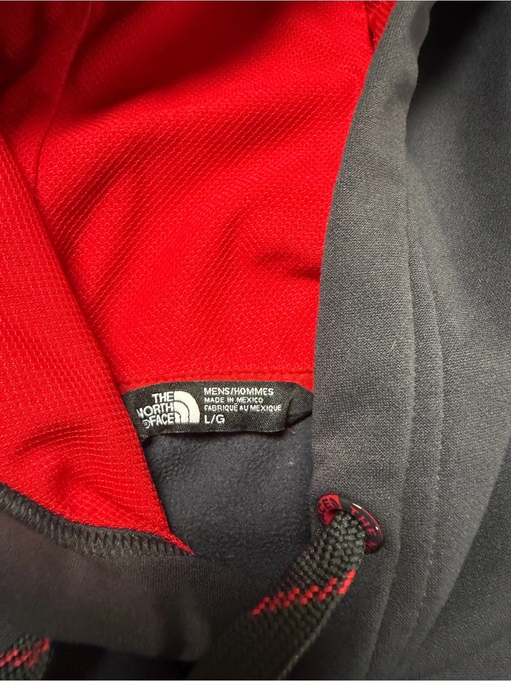 The North Face Men's Crewneck Hoodie - Charcoal with Red Logo